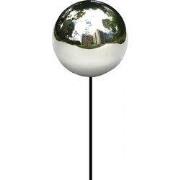 Deco Heksenbol op Stok Zilver Roestvrij Staal dia. 15x115 cm