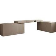 Meubella - Whenua 4 - Bureau rechts - Beige - 338x141x79 cm