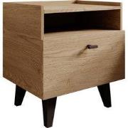 Meubella - Vornas - Nachtkastje - Eikenpatroon - 51x40x55 cm