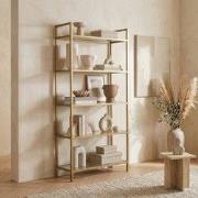 Boekenkast Veneto Goud Glas 80x165x30 cm