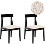 ISLE - Eetkamerstoel set van 2 - Zwart/Beige - Rubberhout