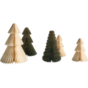 VORMA - Set van 5 kerstdecoraties - Beige/Groen - Papier