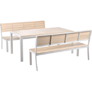 COMO - Tuinset met banken - Beige/Wit - Kunsthout