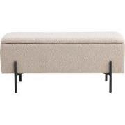 House Nordic Bankje Watford Bouclé met Opslag Beige 95x36,5x46cm
