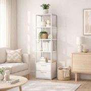 Boekenkast Robbins White Wit Melamine 39x160x39 cm