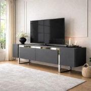 TV Meubel Antraciet Yildiz 180x50x30 - Zilver Frame