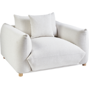 LUVOS - Fauteuil - Gebroken wit - Stof