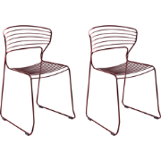 PISTOIA - Set van 2 tuinstoelen - Rood - Staal
