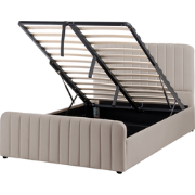 LUNAN - Bed met opbergruimte - Taupe - 120 x 200 cm - Polyester