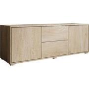 Meubella - Gideon - TV-Meubel - Eikenpatroon - 141x41x50 cm