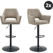 2x Barkruk Tess Draaibaar - Linnen Taupe