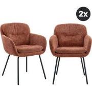 2x Eetkamerstoel Livia - Roest (Rood)