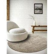 Rond Japandi vloerkleed laagpolig - New York Design - Panglao Taupe - ...