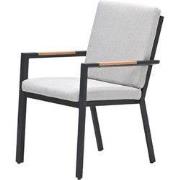 Felini dining fauteuil - carbon black -  valley sand - light teaklook