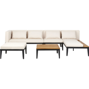 BRACCIANO - Loungeset 4-zits ottomaan - Lichtbeige -  Acaciahout