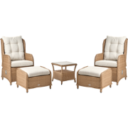 PONZA - Loungeset voor 2 - Bruin - PE rotan