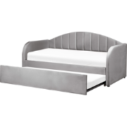 EYBURIE - Onderschuifbed - Lichtgrijs - 90 x 200 cm - Fluweel