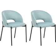 PENNY - Eetkamerstoel set van 2 - Lichtblauw - Stof