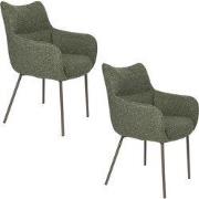 Housecraft Living Jacques Eetkamerstoelen Met Armleuning Groen - Set v...