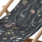 Houten strandstoel ca. 120x55 cm Donna grey canvas Eco plus natural ou...