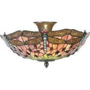 Lumilamp Plafondlamp Tiffany Ø 40x23 cm Roze Metaal Libelle