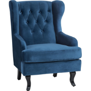ALTA - Chesterfield fauteuil - Donkerblauw - Fluweel