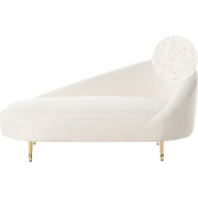 VALREAS - Chaise longue - Gebroken wit - Rechtszijdig - Bouclé