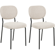 LOLETA - Eetkamerstoel set van 2 - Lichtbeige - Stof