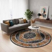 Picasso Paloma Rond Vintage Vloerkleed - Multi / Geel - Laagpolig- 240...