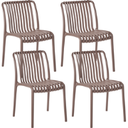 ARICCIA - Tuinstoel set van 4 - Bruin - Polypropyleen