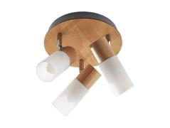 Lindby - Christoph 3 Round Plafondlamp Wood/White