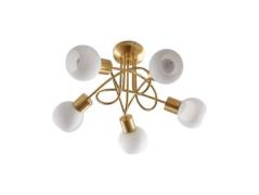 Lindby - Elaina 5 Plafondlamp Brass/Opal