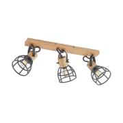 Lindby - Flintos 3 Plafondlamp Wood/Black