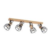 Lindby - Flintos 4 Plafondlamp Wood/Black