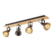 Lindby - Aylis 4 Plafondlamp Black/Wood