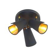 Lindby - Zylindro 3 Plafondlamp Black/Gold