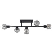 Lindby - Biscala 5 Plafondlamp Black/Smoke