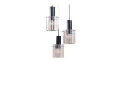 Lucande - Eirian 3 Cluster Hanglamp Clear/Black