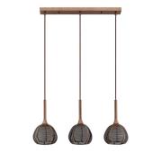 Lucande - Tetira 3 Long Hanglamp Brown