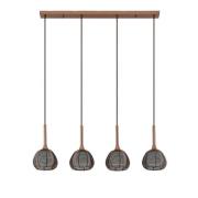 Lucande - Tetira 4 Long Hanglamp Brown