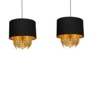 Lucande - Malviras 2 Hanglamp Black/Gold