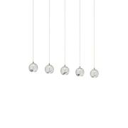 Lucande - Hayley 5 Line Hanglamp Clear/Chrome