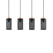 Lindby - Kiriya 4 Hanglamp Black/Wood