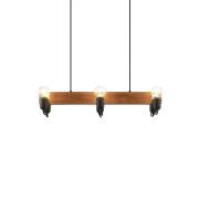 Lucande - Becky Hanglamp Wood/Black/Brass