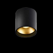 LIGHT-POINT - Solo 1 Round plafondlamp, zwart/goud, dimbaar