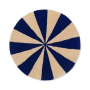 ferm LIVING - Arch Tufted tapijt Small Bright Blue/crème