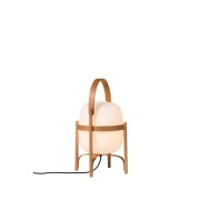 Santa & Cole - Cesta Taffellamp Wood/White Opaal Glass