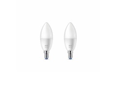 WiZ - Lichtbronnen Smart Color 4,9W 470lm 2700-6500K 2-pack Kaars E14