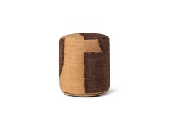ferm LIVING - Forene Cylinder Poef Tan/Chocolate