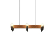 Lucande - Becky Hanglamp Wood/Black/Brass